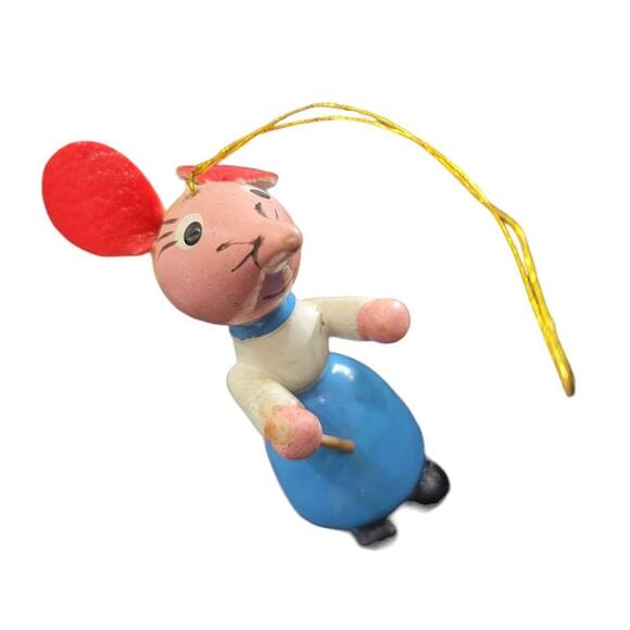 Vintage Goula Made in Spain Mouse Ornaments Set of 2 Hand Painted‎ - Picture 8 of 13